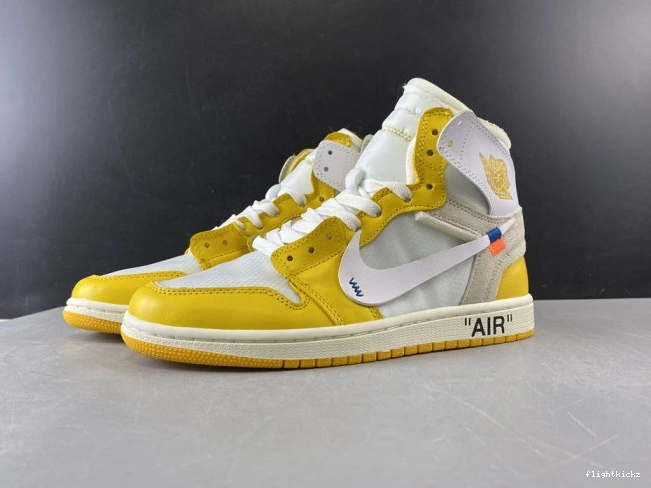Powder Air 1 White Jordan Yellow-Cone x AQ0818-149 Dark Off-White NRG 0306